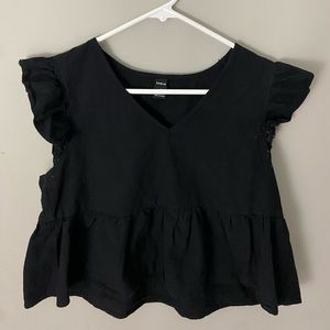 Black Shortsleeve Blouse Size M
